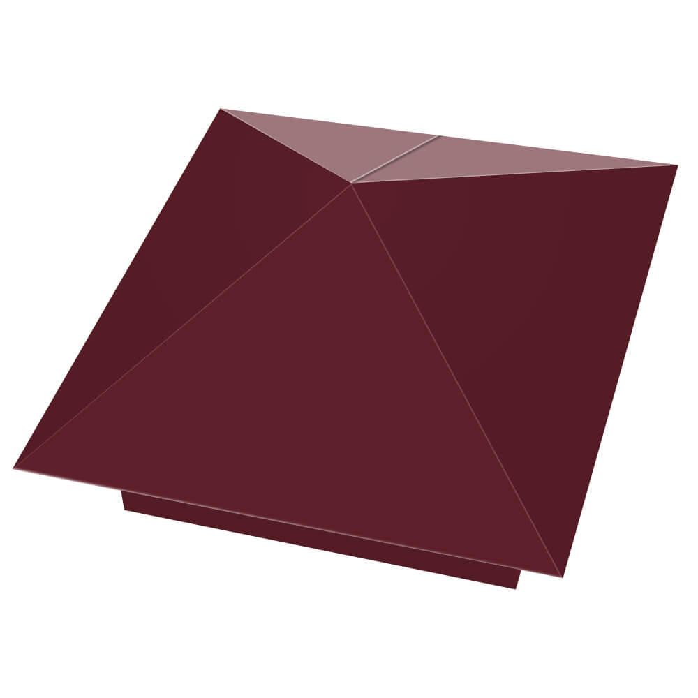 Колпак металлический 390х390мм RAL3005 Красное Вино заборный Бирск фото