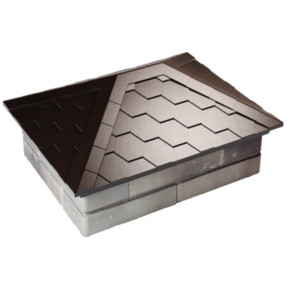 Колпак Zking Эверест Коричневый на столб 2х1.5 кирпича (520х390мм) Бирск фото