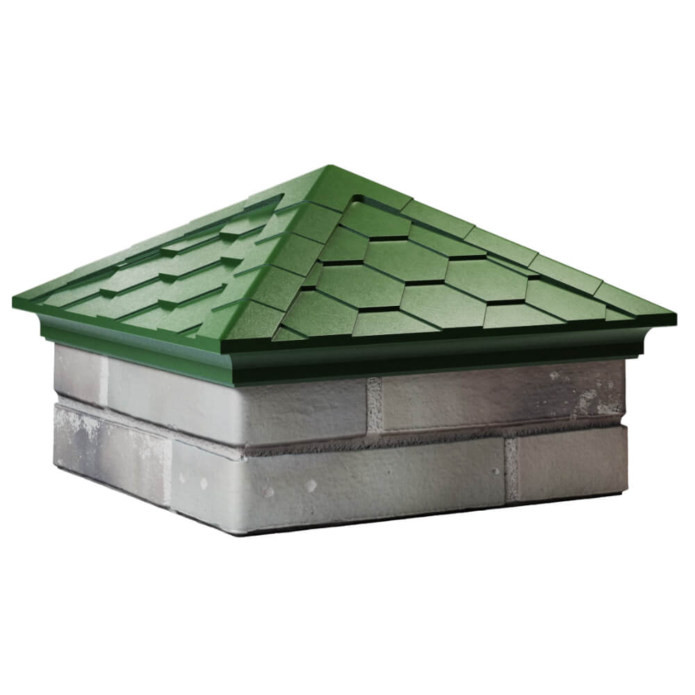 Колпак Zking Эверест Зеленый на столб 1.5х1.5 кирпича (390х390мм) в Бирске фото