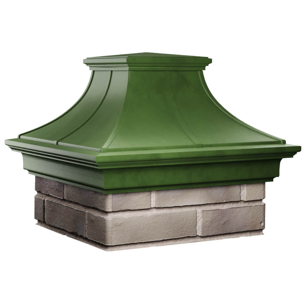 Колпак Zking Монблан Премиум Зеленый на столб 1.5х1.5 кирпича (385х385мм) в Бирске фото