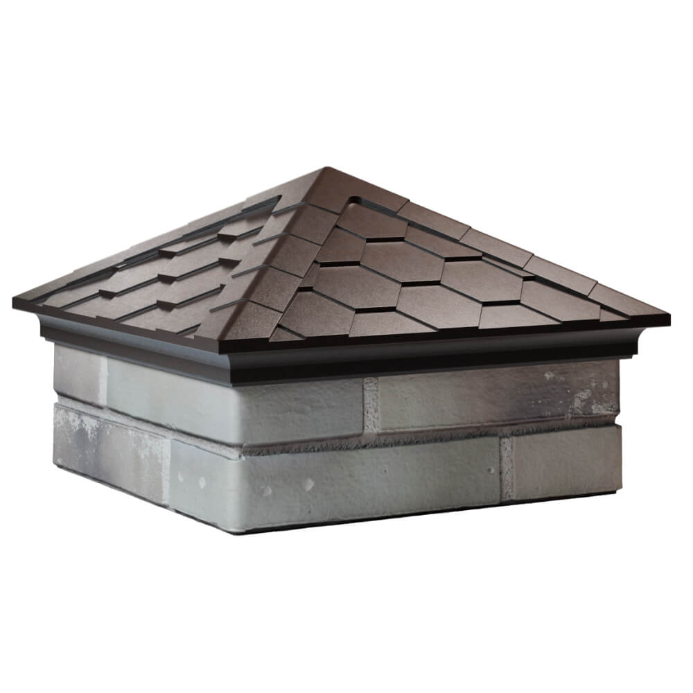 Колпак Zking Эверест Коричневый на столб 1.5х1.5 кирпича (390х390мм) в Бирске фото