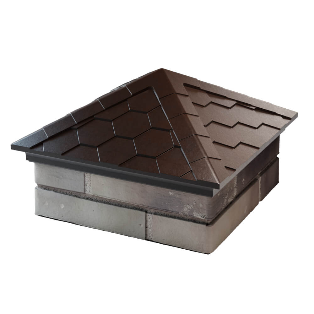 Колпак Zking Эверест Коричневый на столб 1.5х1.5 кирпича (390х390мм) в Бирске фото