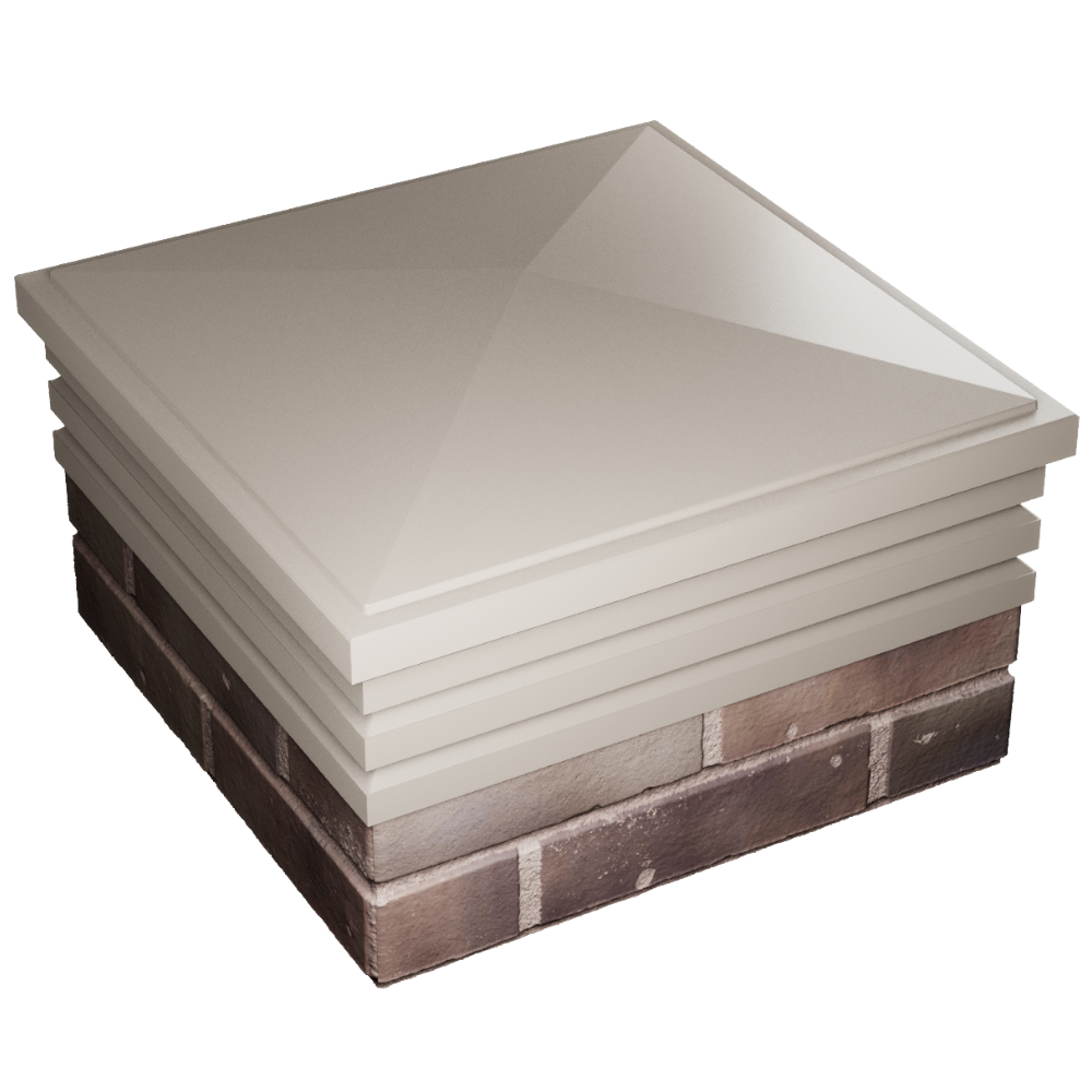 Колпак Zking Бона ХайТек Бежевый на столб 2х2 кирпича (513х513мм) в Бирске фото