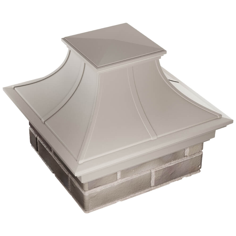 Колпак Zking Монблан Премиум Бежевый на столб 1.5х1.5 кирпича (385х385мм) в Бирске фото